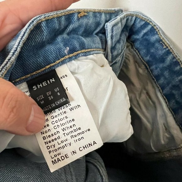 Shein High Waisted Baggy Jeans Wide Leg Denim Medium Wash Womens Size 6 - Picture 8 of 10